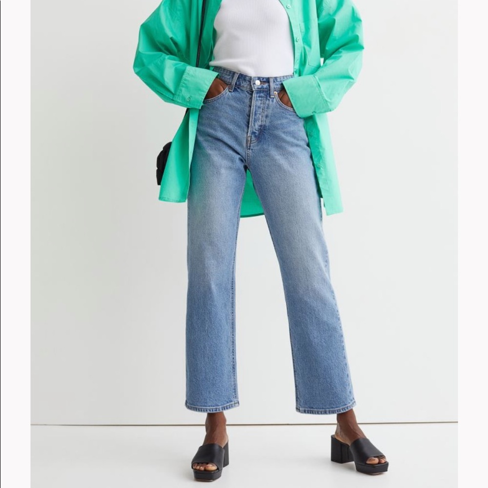 High rise straight jeans
